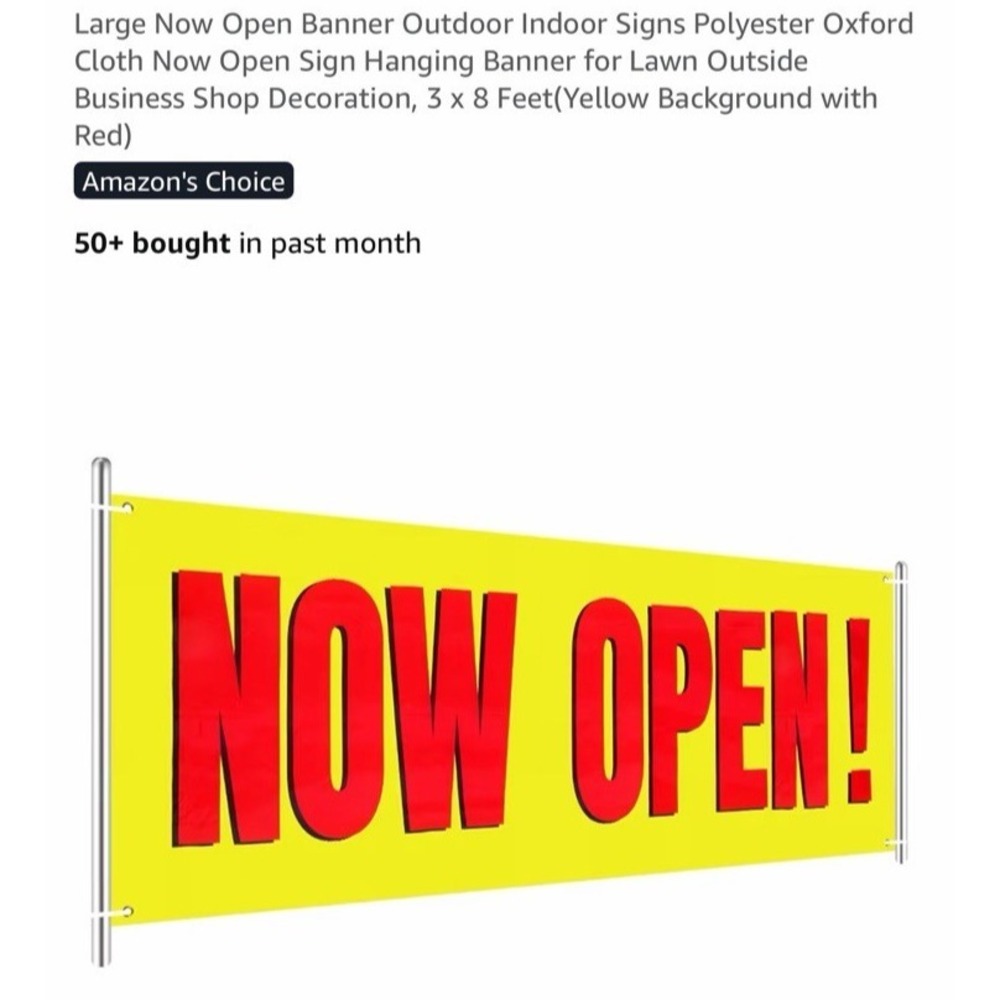 Large Now Open Banner Outdoor Indoor Signs Polyester Oxford Cloth Now Open Sign